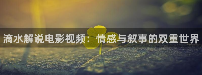 情链泰剧在线观看全集免费西瓜：滴水解说电影视频：情感与叙事的双重世界